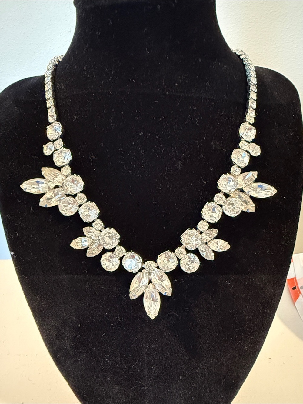 Vintage Signed Weiss Rhinestone Necklace